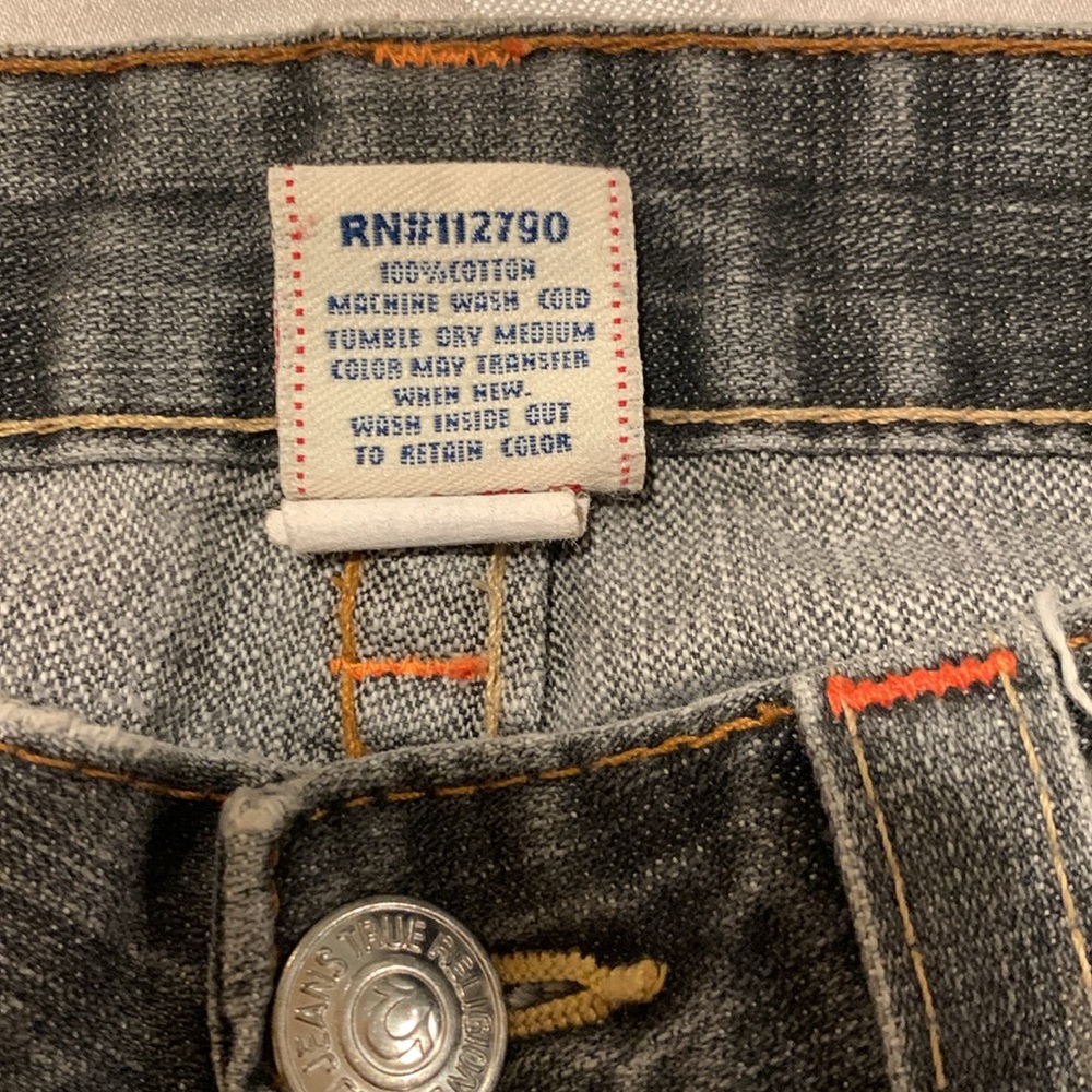 True Religion Jeans Grey orange stitching women’s Size 28 - Picture 11 of 11
